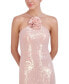 ფოტო #3 პროდუქტის Women's Sequined Rosette Halter Dress