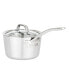 Фото #1 товара Contemporary 3-Ply Stainless Steel 2.4-Quart Sauce Pan with Glass Lid