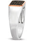 Фото #4 товара Men's Diamond Ring (1/3 ct. t.w.) in Sterling Silver & 14k Rose Gold