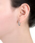 ფოტო #4 პროდუქტის Crystal Oval Hoop Earrings in Sterling Silver or 14k Gold-Plated Sterling Silver. Available in Clear, Gray or Blue
