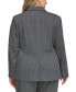 ფოტო #2 პროდუქტის Plus Size One-Button Pinstriped Blazer