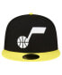 Фото #2 товара Men's Black, Yellow Utah Jazz 2-Tone 59FIFTY Fitted Hat