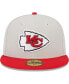 Фото #3 товара Men's Khaki, Red Kansas City Chiefs Super Bowl Champions Patch 59FIFTY Fitted Hat