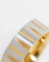 Фото #7 товара ASOS DESIGN waterproof stainless steel band ring with texture in silver and gold tone