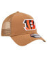 Men's Brown Cincinnati Bengals Color Pack A-Frame Trucker 9FORTY Adjustable Hat