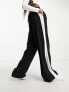 ASOS DESIGN Tall pull on trouser with contrast panel in black