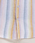 Men's Short Sleeve Stripe Linen Cotton Shirt