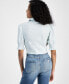 Фото #4 товара Women's Adele Button-Front Knot-Back Cropped Shirt