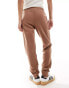 Armani EA7 logo sweat joggers in brown CO-ORD