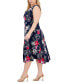 ფოტო #3 პროდუქტის Plus Size Floral-Print Cowlneck Midi Dress