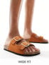 Фото #1 товара Glamorous Wide Fit double strap footbed sandals in tan
