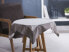 Obrus / serweta na stół kwadratowy bawełniany biały z wykończeniem w kropki 80 x 80 cm