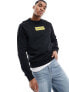 Calvin Klein raised rubber logo sweatshirt in black