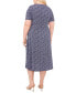 ფოტო #2 პროდუქტის Plus Size Short-Sleeve V-Neck Midi Dress