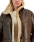 Juniors' Plus Size Faux-Shearling Long-Sleeve Coat, Created for Macy's Коричневый, 2X - фото #3