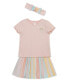Фото #3 товара Костюм для малышей Little Me комплект Юбка-шорты с полосами и ободок