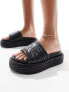 Public Desire Mylo flatform slider in black