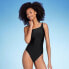 Фото #1 товара Women's Knot Detail One Shoulder One Piece Swimsuit - Shade & Shore Black M