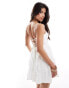 Фото #1 товара Hollister open back linen mini dress in white