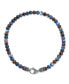 ფოტო #1 პროდუქტის Bali Style Gemstone Blue Sodalite Brown Tiger Eye Ball Bead Strand Necklace For Men Women Stainless Steel Hook Clasp