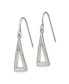 ფოტო #3 პროდუქტის Stainless Steel Polished Crystal Dangle Shepherd Hook Earrings