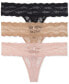 Фото #2 товара Women's 3-Pk. Lace Kiss Thong Underwear 970582