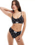 Calvin Klein CK 96 cotton unlined bralette in black logo print Черный, M - фото #1