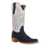 Фото #2 товара R. Watson Boots Rough Out Narrow Embroidered Square Toe Cowboy Mens Blue, White