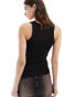 Фото #4 товара Weekday rib fitted tank top in black