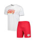 ფოტო #1 პროდუქტის Men's Red, White Kansas City Chiefs Downfield T-shirt and Shorts Sleep Set