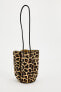 ANIMAL PRINT LEATHER MINI BUCKET BAG