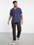 ASOS DESIGN relaxed viscose shirt in navy