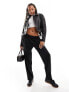 Pimkie distressed faux leather biker jacket in black