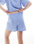 Luna short pyjama boxer short in blue gingham