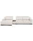 Фото #3 товара Darrium 3-Pc. Leather Chaise Sofa with Console, Created for Macy's