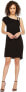 Фото #2 товара Heather 240025 Womens Bette Asymmetrical Neck Silk Shift Dress Black Size Small