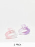 DesignB London pack of 2 ombre oval hair claws in pink and lilac
