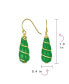 ფოტო #2 პროდუქტის Classic Elegant Long Chandelier Dark Green Natural Jade Teardrop Dangle Earrings For Women 14K Yellow Gold Overlay Twisting Swirl Accent Sterling Silver Wire Hook