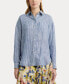 Фото #3 товара Блузка полосатая из льна Lauren Ralph Lauren для женщин