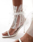 South Beach bridal ruffle pearl embellished sock anklets