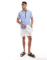 Superdry Studios casual linen shirt in light blue chambray