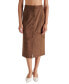 ფოტო #1 პროდუქტის Women's Riya Faux-Suede Button-Front Midi Skirt