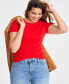 Фото #1 товара Women’s Ribbed T-Shirt, XXS-4X, Created for Macy’s