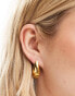 Фото #1 товара ASOS DESIGN 30mm waterproof stainless steel stud earrings with tear drop design in gold tone