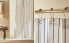 Striped cotton shower curtain