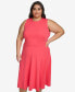 Фото #4 товара Plus Size Sleeveless Jewel-Neck Dress