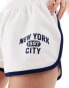 Фото #5 товара Miss Selfridge New York sweat runner short co-ord with tipping detail in white