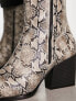 Фото #3 товара ASOS DESIGN heeled boots in snake print faux leather