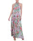 ფოტო #1 პროდუქტის Women's Floral-Print Ruffled Halter Maxi Dress