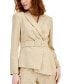 ფოტო #2 პროდუქტის Women's Uneven-Hem Printed Belted Blazer